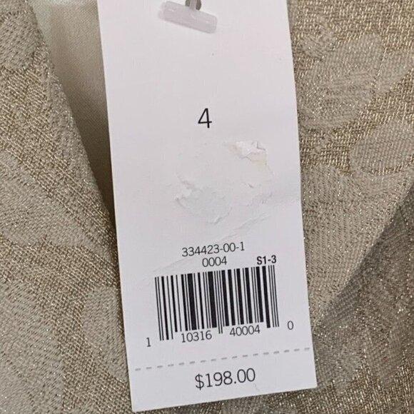 Banana Republic Cropped Blazer Cream Floral Wool Blend Jacquard Size 4 NWT - Picture 3 of 8